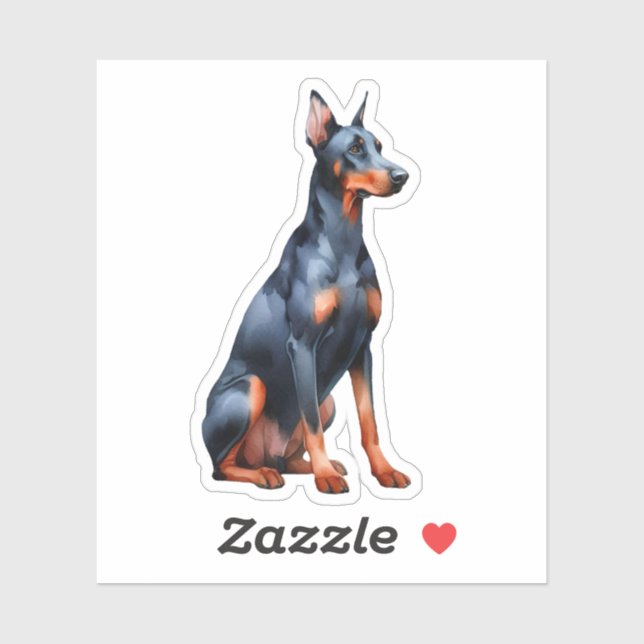 Doberman Pinscher Sitting  Sticker (Sheet)