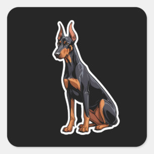 Doberman Pinscher Square Sticker
