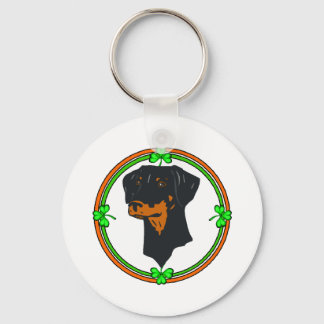 Doberman Pinscher St Patricks Keychain