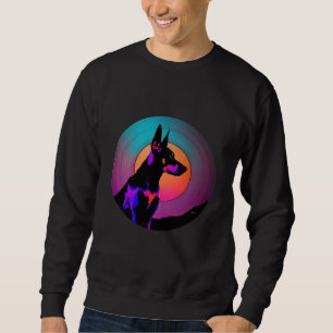Doberman Pinscher Synthwave 80s Retrowave Aestheti Sweatshirt