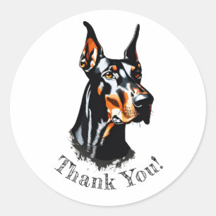 Doberman Pinscher Thank You! Stickers