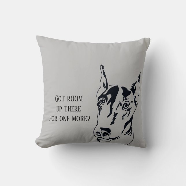 Doberman Pinscher Throw Pillow (Front)