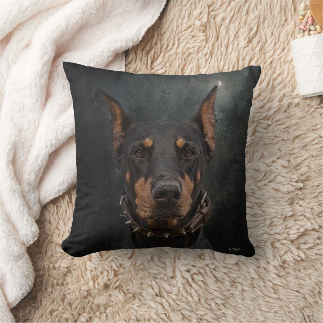 Doberman Pinscher   Throw Pillow (Blanket)