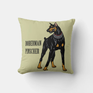 doberman pinscher throw pillow