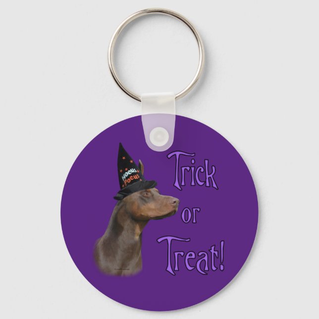 Doberman Pinscher Trick Keychain (Front)
