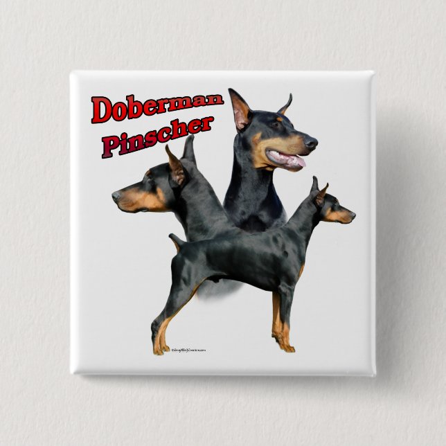 Doberman Pinscher Trio 2 - Button (Front)