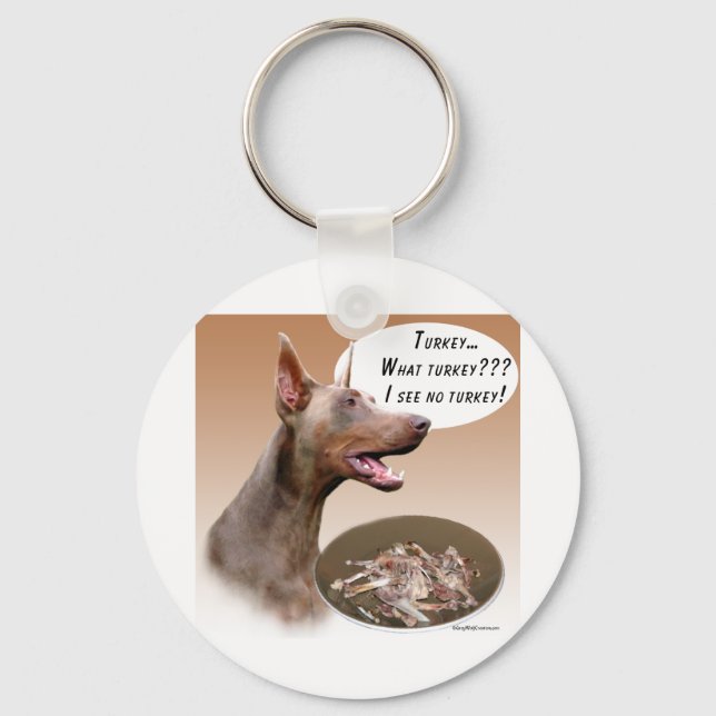 Doberman Pinscher Turkey Keychain (Front)