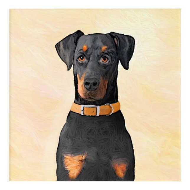 Doberman Pinscher Uncropped Painting Original Art (Front)