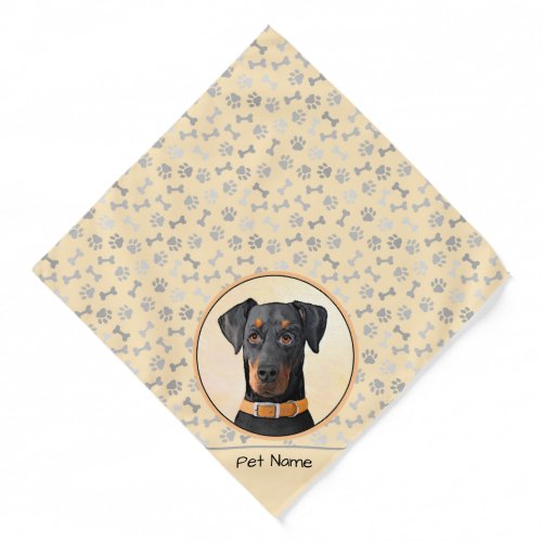 Doberman Pinscher Uncropped Painting Original Art Bandana