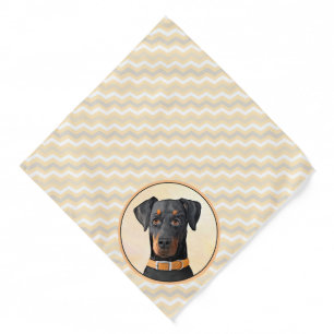 Doberman Pinscher Uncropped Painting Original Art Bandana