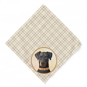 Doberman Pinscher Uncropped Painting Original Art Bandana