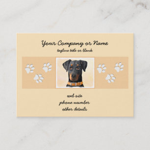 Doberman Pinscher Uncropped Painting Original Art Business Card