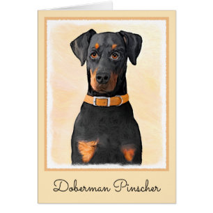 Doberman Pinscher Uncropped Painting Original Art Cards