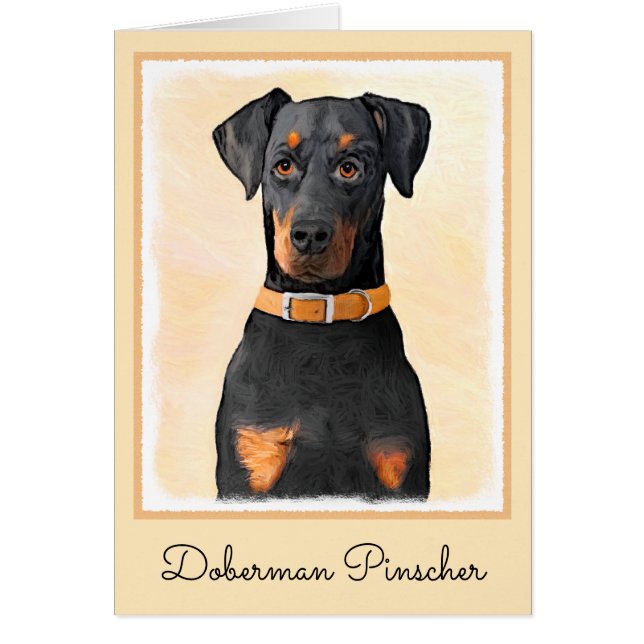 Doberman Pinscher Uncropped Painting Original Art Cards (Front)