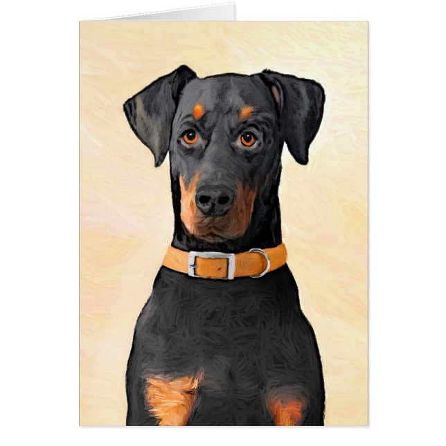 Doberman Pinscher Uncropped Painting Original Art Cards (Front)