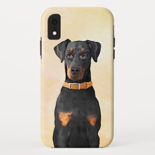 Doberman Pinscher Uncropped Painting Original Art iPhone XR Case