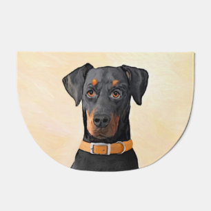 Doberman Pinscher Uncropped Painting Original Art Doormat