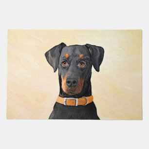 Doberman Pinscher Uncropped Painting Original Art Doormat