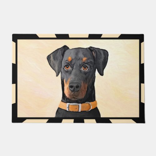 Doberman Pinscher Uncropped Painting Original Art Doormat