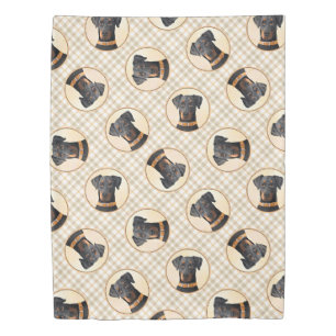 Doberman Pinscher Uncropped Painting Original Art Duvet Cover