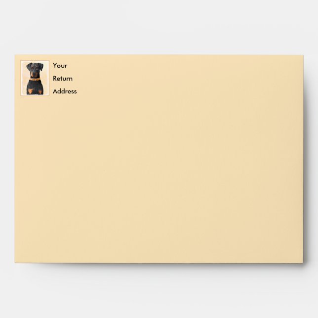 Doberman Pinscher Uncropped Painting Original Art Envelope (Front)