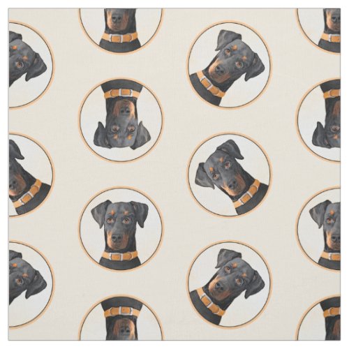 Doberman Pinscher Uncropped Painting Original Art Fabric