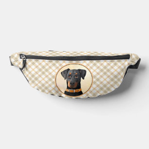 Doberman Pinscher Uncropped Painting Original Art Fanny Pack