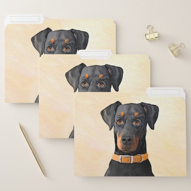 Doberman Pinscher Uncropped Painting Original Art File Folder (Set)