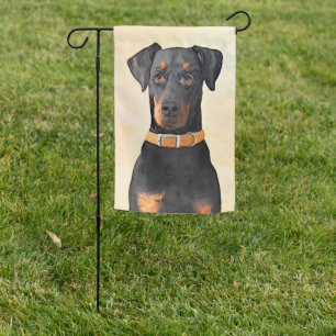 Doberman Pinscher Uncropped Painting Original Art Garden Flag