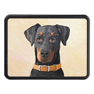 Doberman Pinscher Uncropped Painting Original Art Hitch Cover
