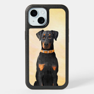 Doberman Pinscher Uncropped Painting Original Art iPhone 15 Case