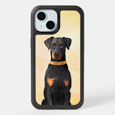 Doberman Pinscher Uncropped Painting Original Art iPhone 15 Case