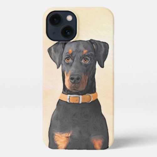 Doberman Pinscher Uncropped Painting Original Art iPhone 13 Case