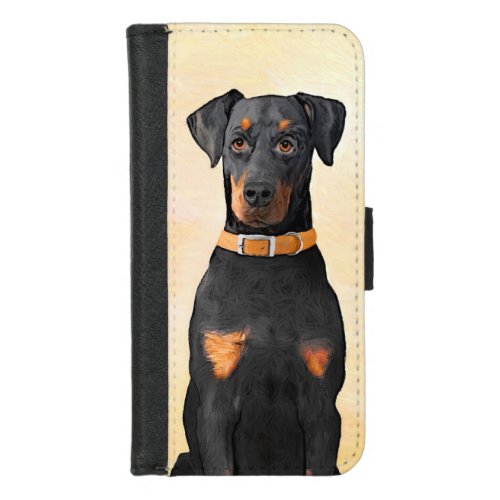 Doberman Pinscher Uncropped Painting Original Art iPhone 87 Wallet Case