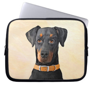 Doberman Pinscher Uncropped Painting Original Art Laptop Sleeve