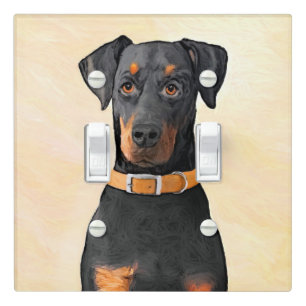 Doberman Pinscher Uncropped Painting Original Art Light Switch Cover