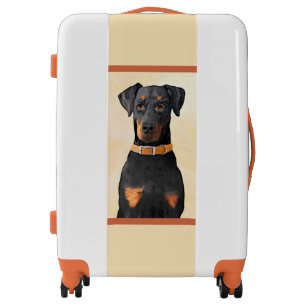 Doberman Pinscher Uncropped Painting Original Art Luggage