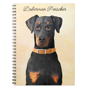 Doberman Pinscher Uncropped Painting Original Art Notebook