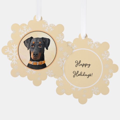 Doberman Pinscher Uncropped Painting Original Art Ornament Card