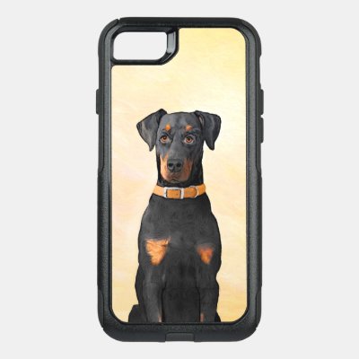 Doberman Pinscher Uncropped Painting Original Art OtterBox Commuter iPhone SE/8/7 Case