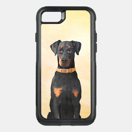 Doberman Pinscher Uncropped Painting Original Art OtterBox Commuter iPhone SE87 Case