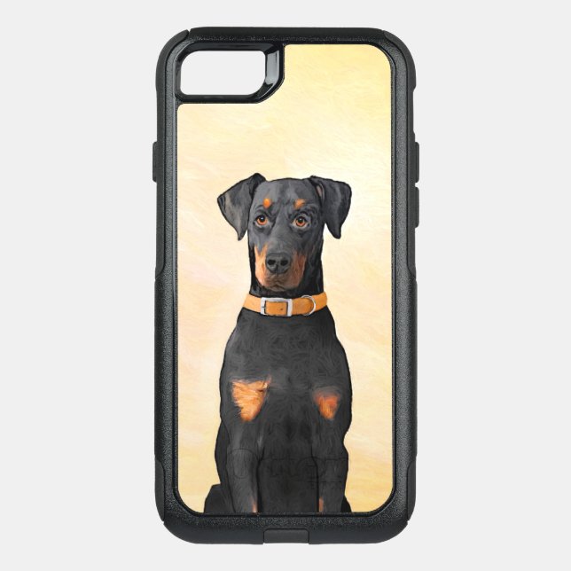 Doberman Pinscher Uncropped Painting Original Art Otterbox iPhone Case (Back)
