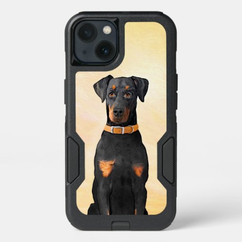 Doberman Pinscher Uncropped Painting Original Art iPhone 13 Case