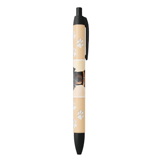 Doberman Pinscher Uncropped Painting Original Art Pen (Bottom (Vertical))