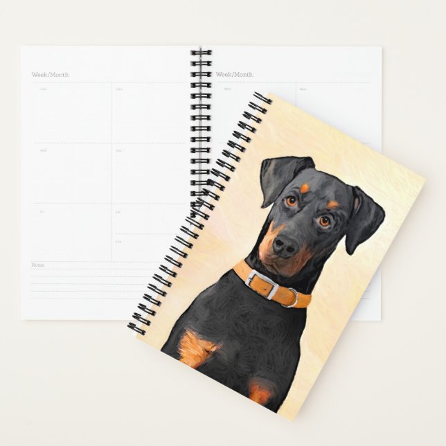 Doberman Pinscher Uncropped Painting Original Art Planner (Display)