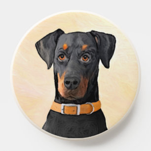 Doberman Pinscher Uncropped Painting Original Art PopSocket