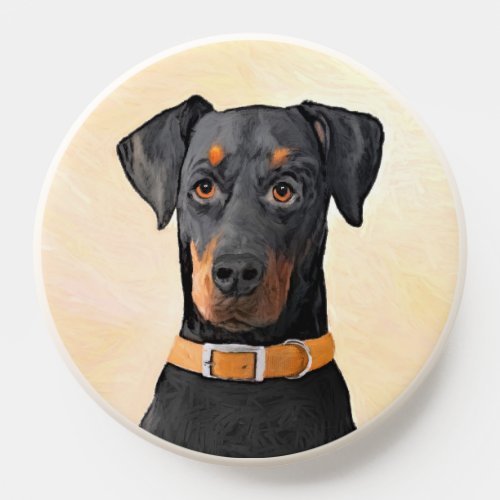 Doberman Pinscher Uncropped Painting Original Art PopSocket