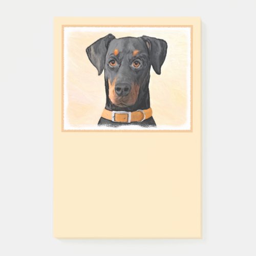 Doberman Pinscher Uncropped Painting Original Art Post_it Notes