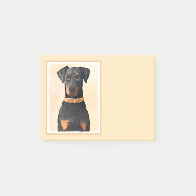 Doberman Pinscher Uncropped Painting Original Art Post-it Notes (Front)