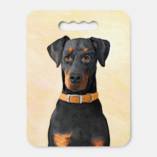 Doberman Pinscher Uncropped Painting Original Art Seat Cushion